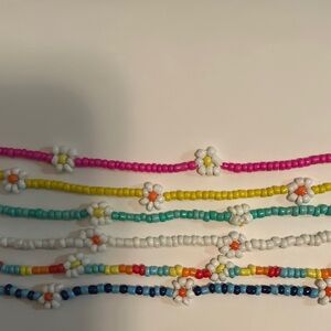 Colorful Beaded Flower Necklaces/Anklets